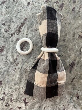 Set of 2 white porcelain napkin rings from CB2